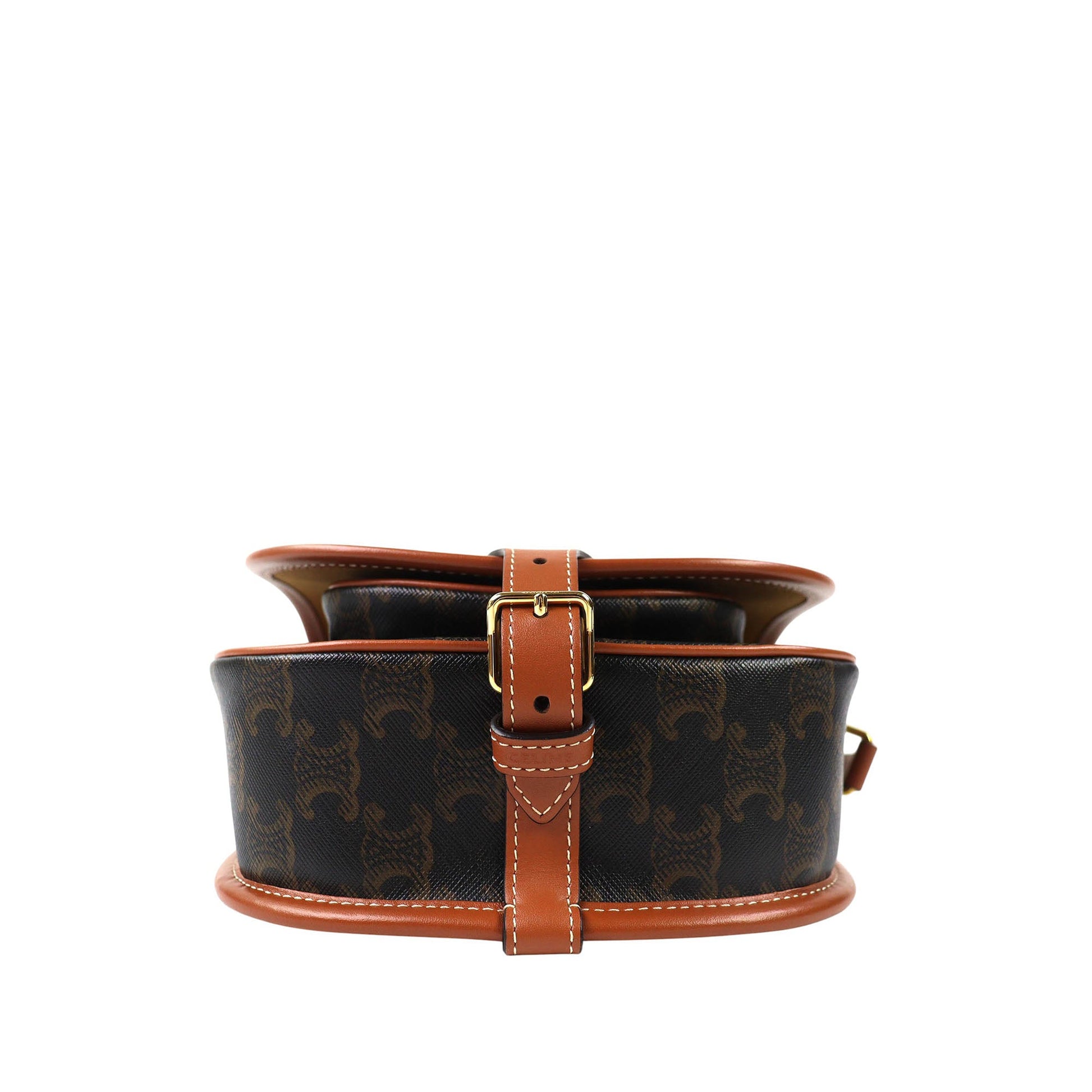 Celine Medium Triomphe Coated Canvas Folco Crossbody