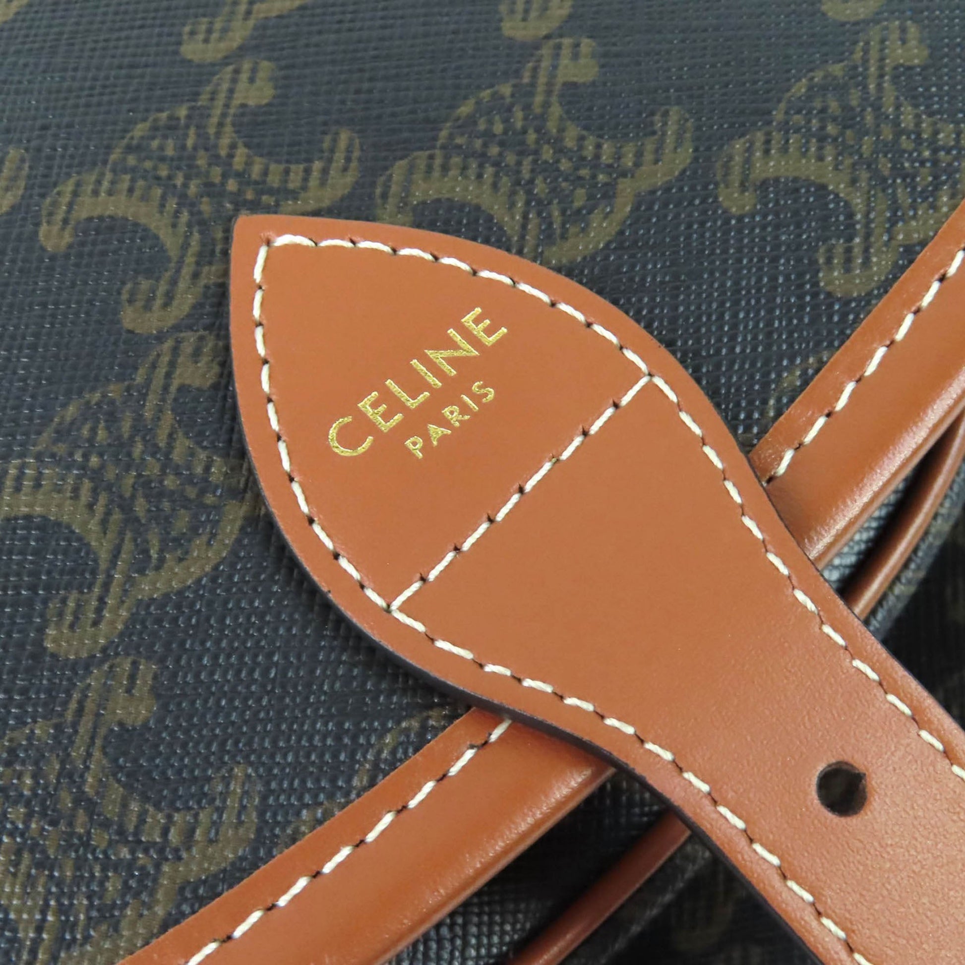 Celine Medium Triomphe Coated Canvas Folco Crossbody