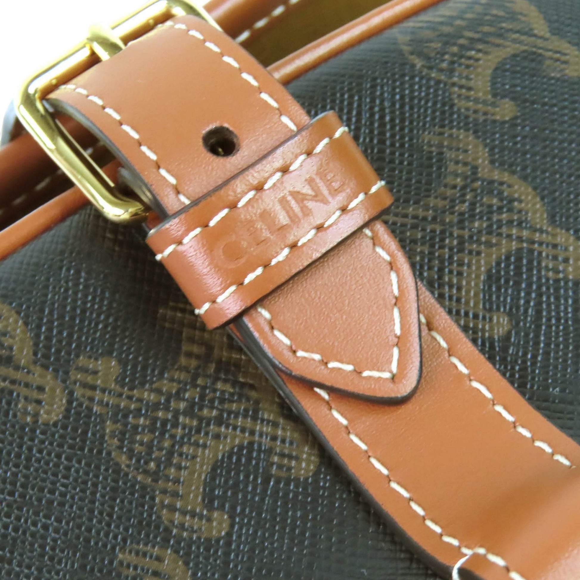 Celine Medium Triomphe Coated Canvas Folco Crossbody