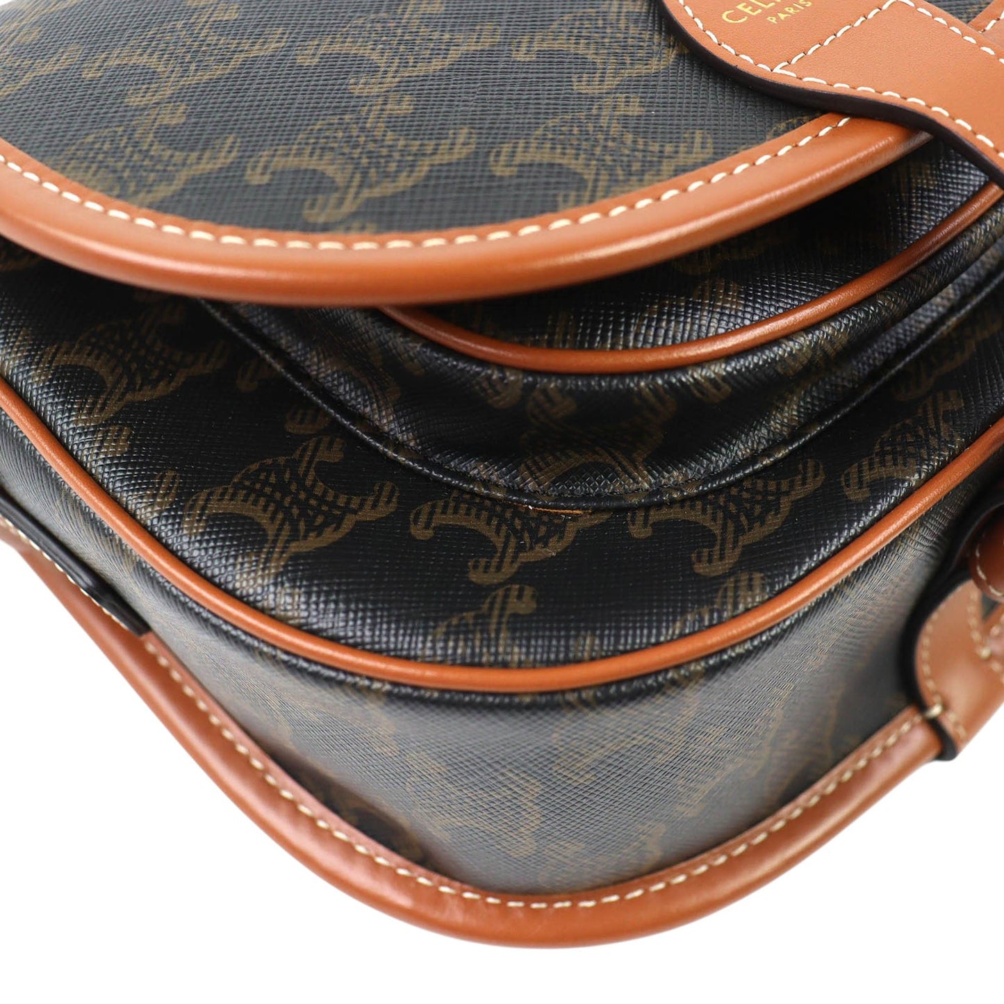 Celine Medium Triomphe Coated Canvas Folco Crossbody