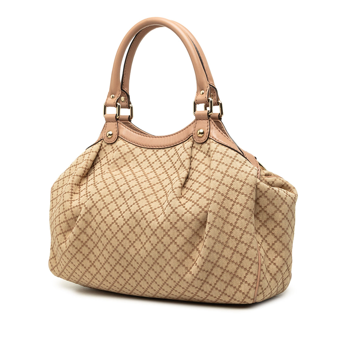 Gucci Medium Diamante Canvas Sukey Tote — Beige