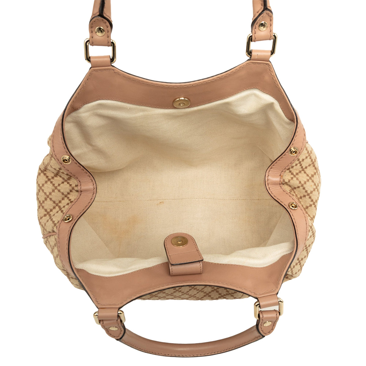 Gucci Medium Diamante Canvas Sukey Tote — Beige