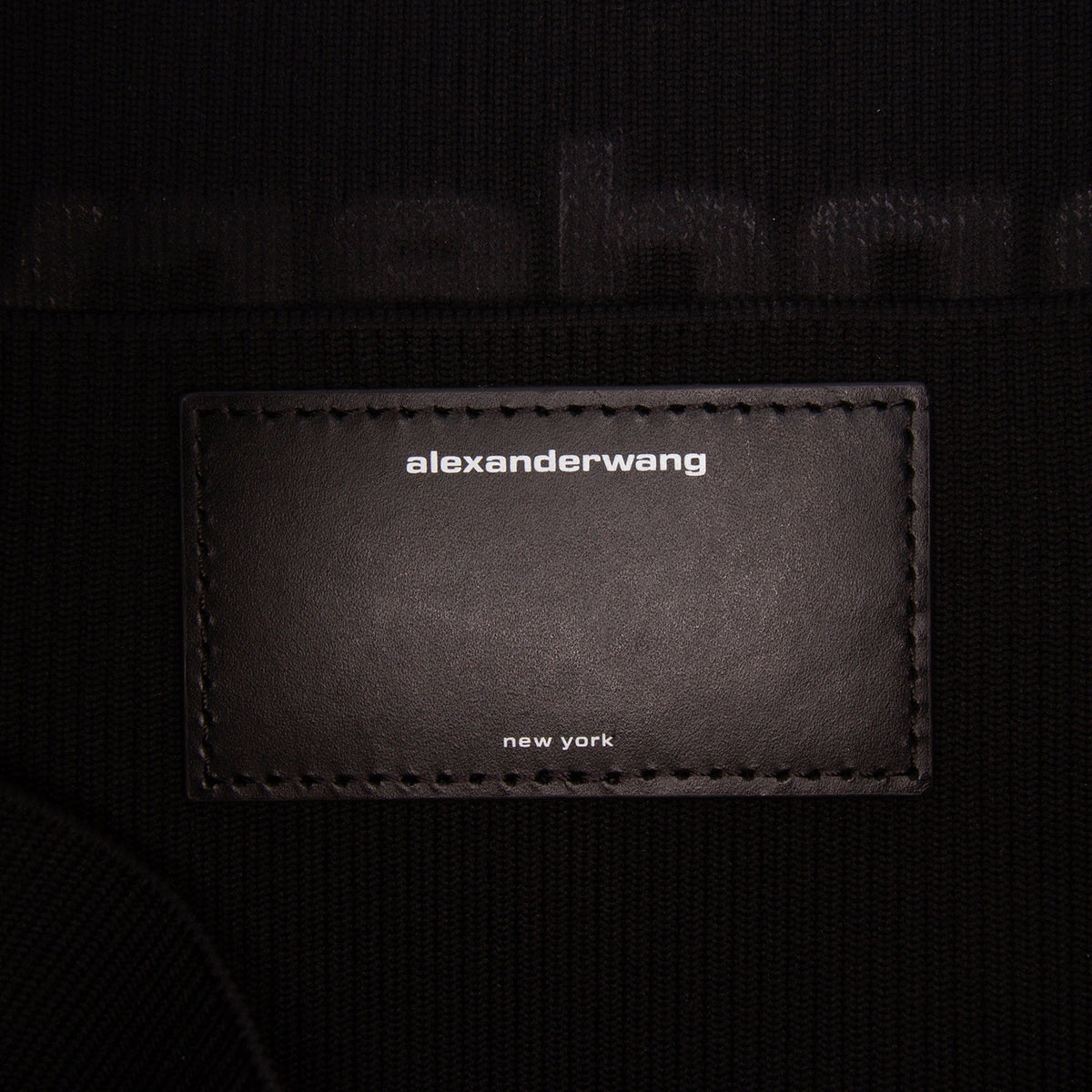 Alexander Wang Debossed Logo Ribbed Knit Ryan Tote — Black