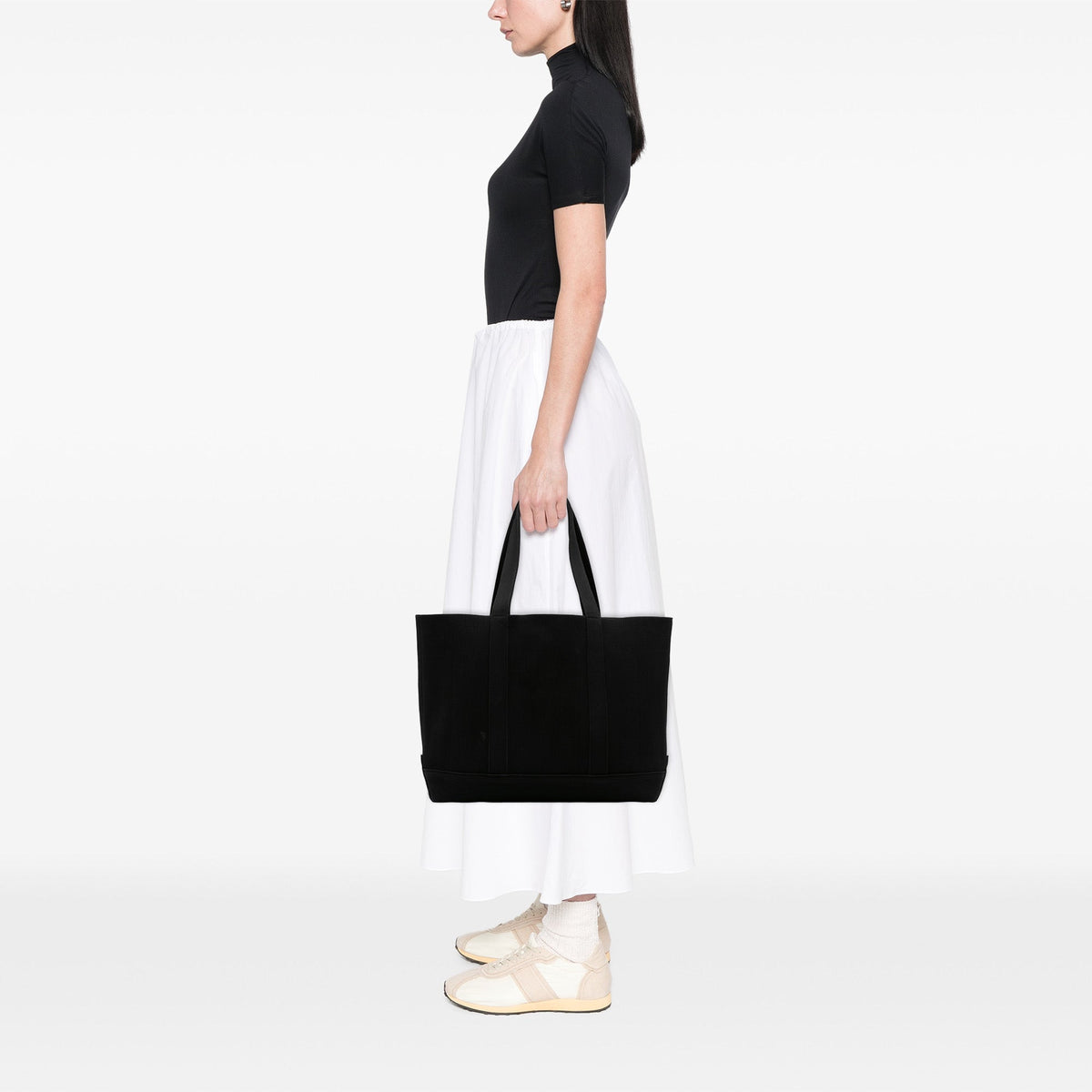 Alexander Wang Debossed Logo Ribbed Knit Ryan Tote — Black