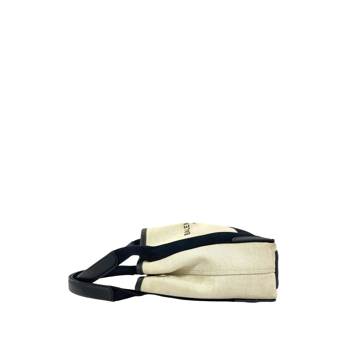 Balenciaga Canvas Navy Cabas Satchel XS — Brown