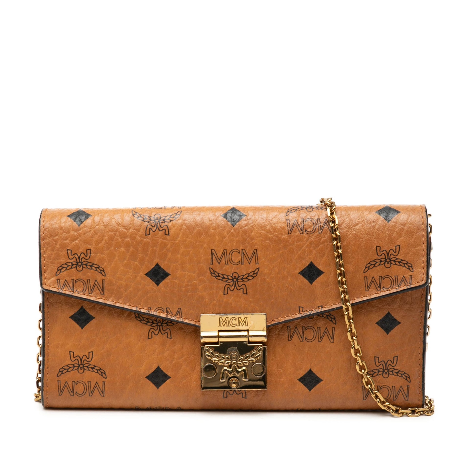 MCM Visetos Coated Canvas Patricia Wallet on Chain