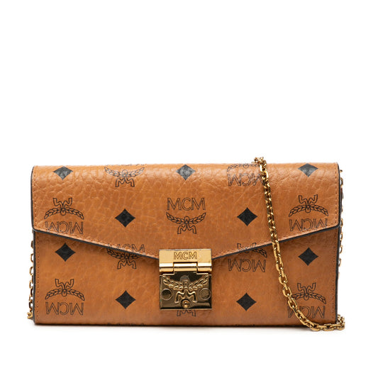 MCM Visetos Coated Canvas Patricia Wallet on Chain