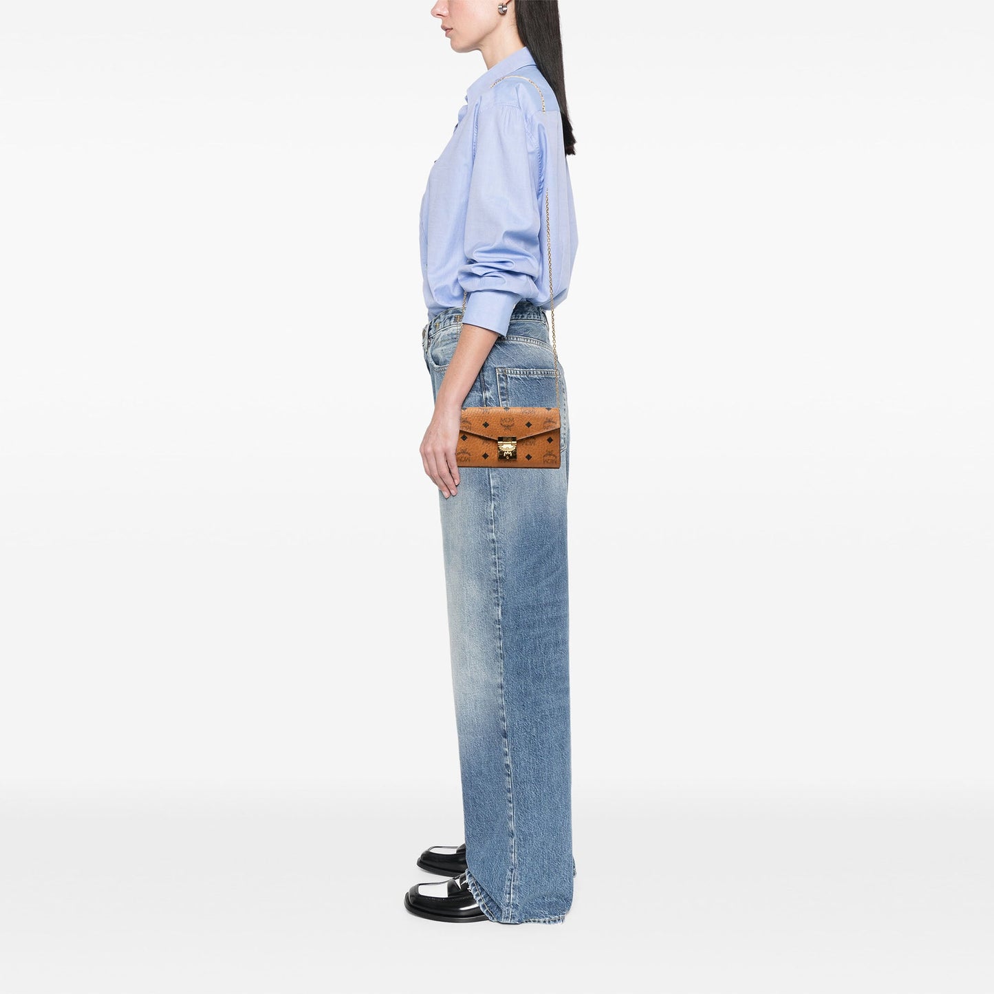 MCM Visetos Coated Canvas Patricia Wallet on Chain