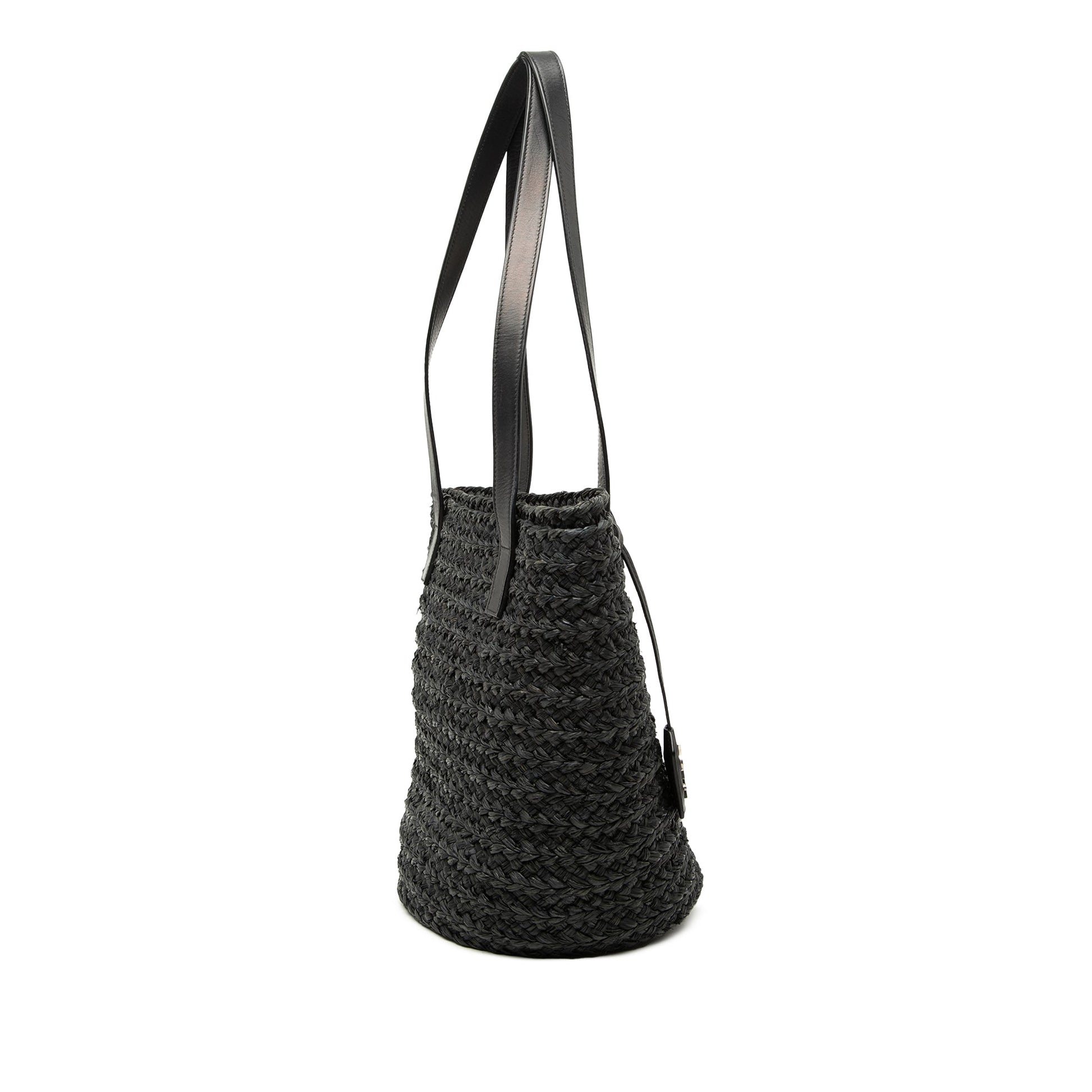 Saint Laurent Small Raffia Panier Tote