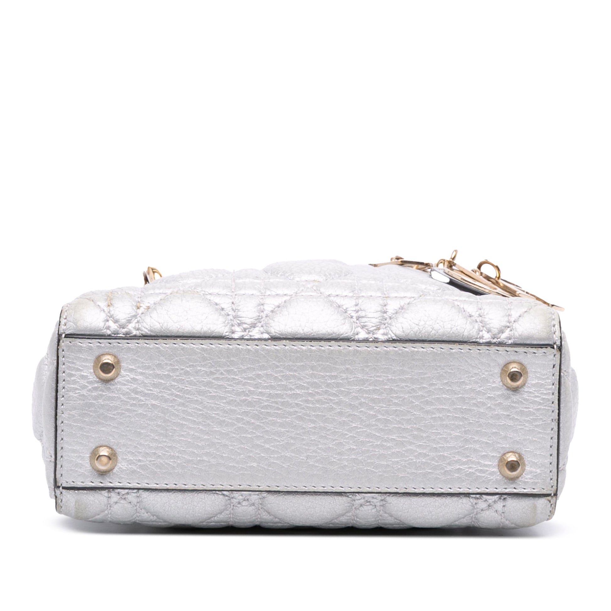 Dior Mini Metallic Grained Calfskin Cannage Lady Dior
