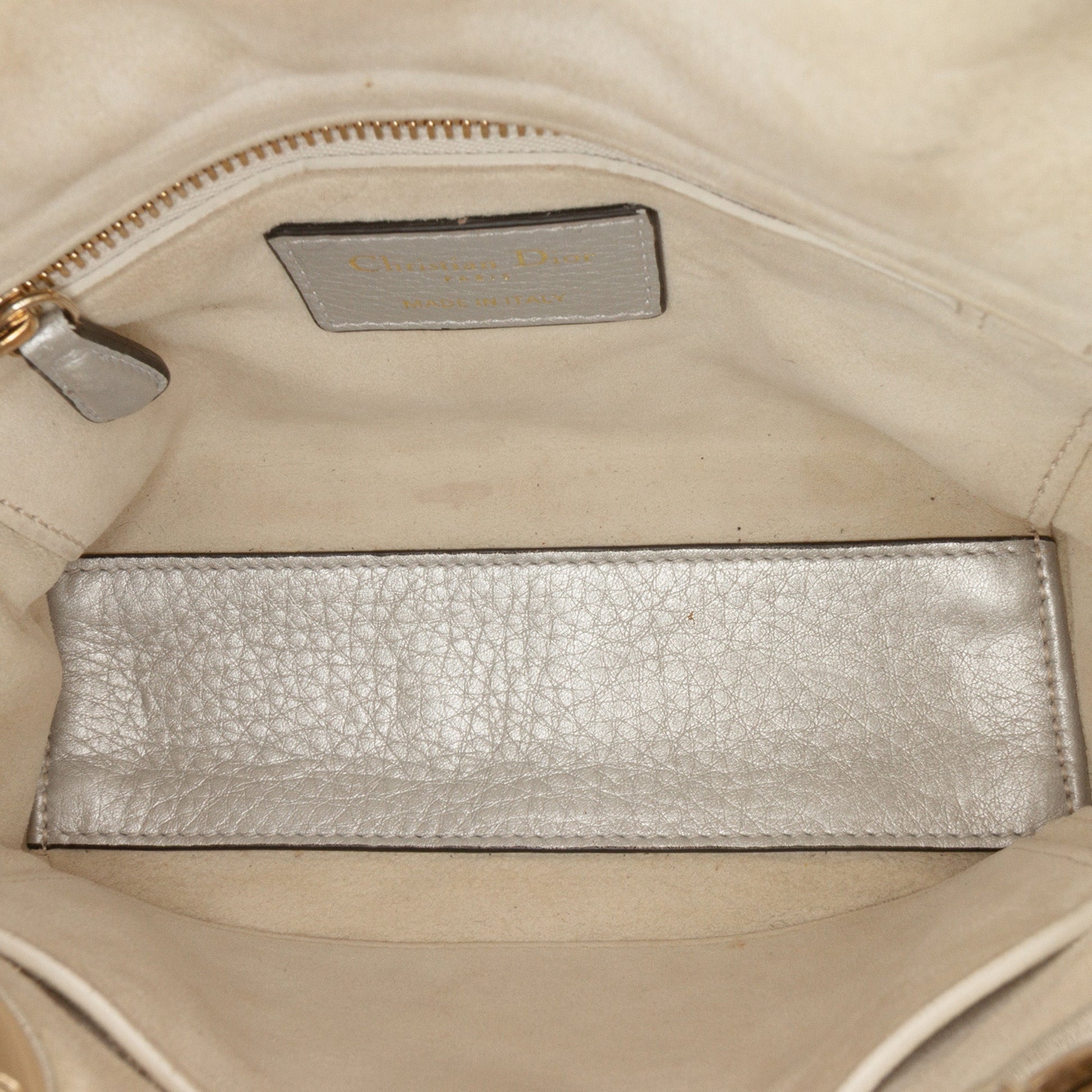 Dior Mini Metallic Grained Calfskin Cannage Lady Dior