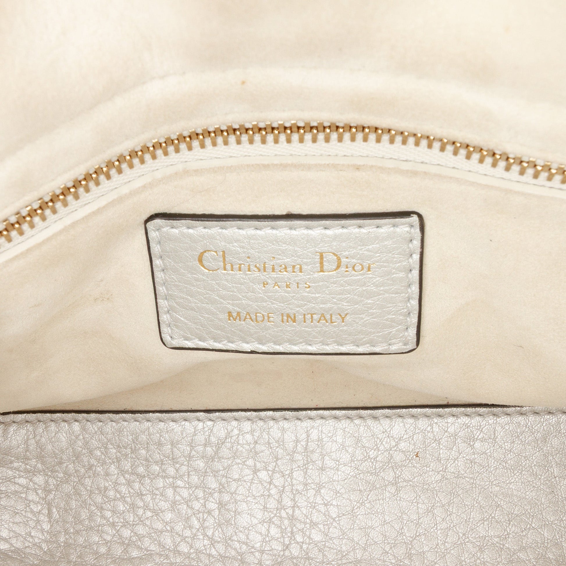 Dior Mini Metallic Grained Calfskin Cannage Lady Dior