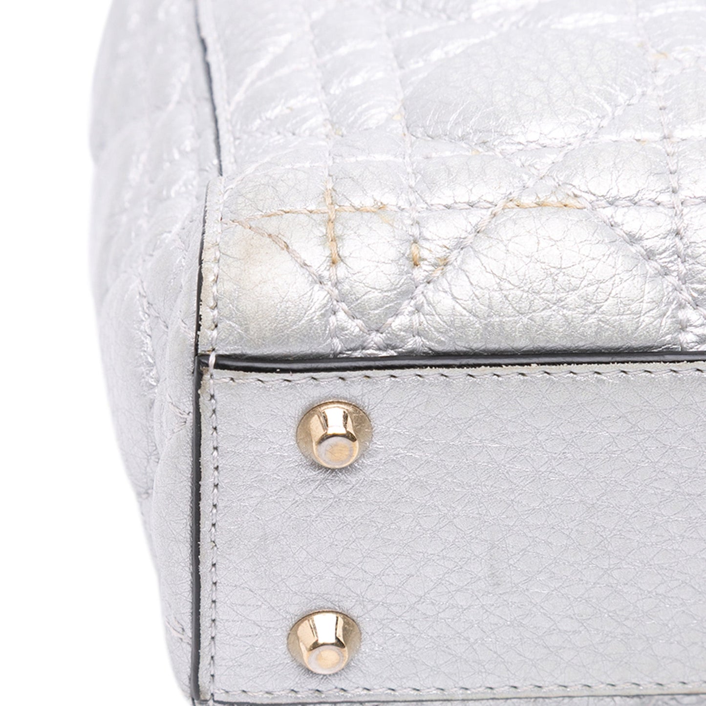 Dior Mini Metallic Grained Calfskin Cannage Lady Dior