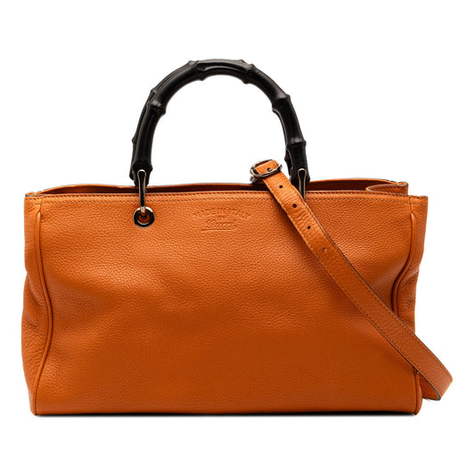 Gucci Medium Calfskin Bamboo Shopper Satchel