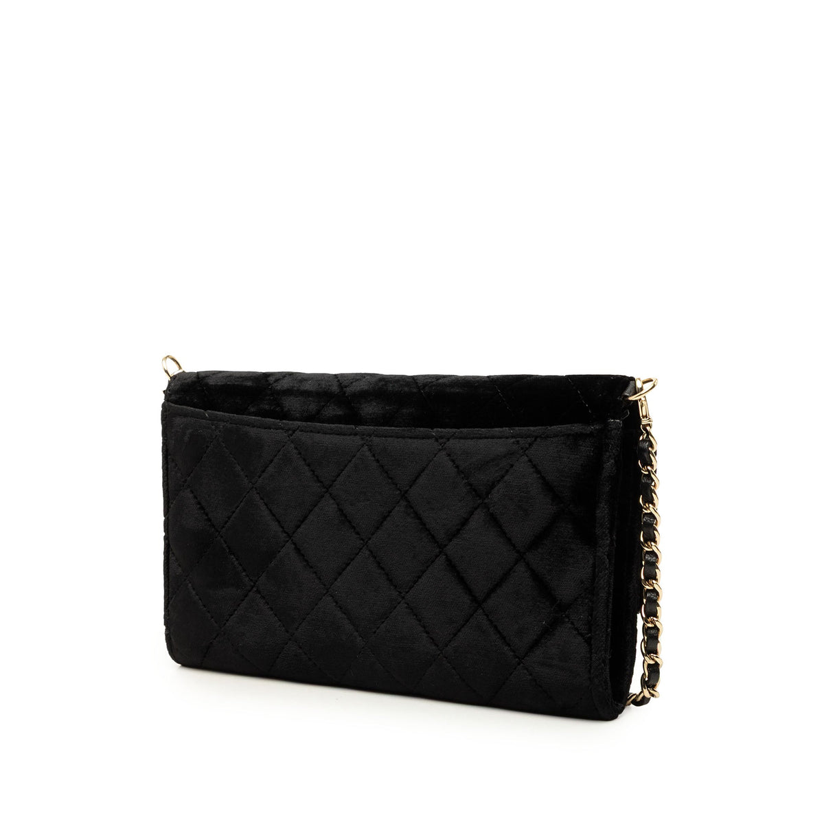 Chanel CC Quilted Velvet Wallet on Removable Chain