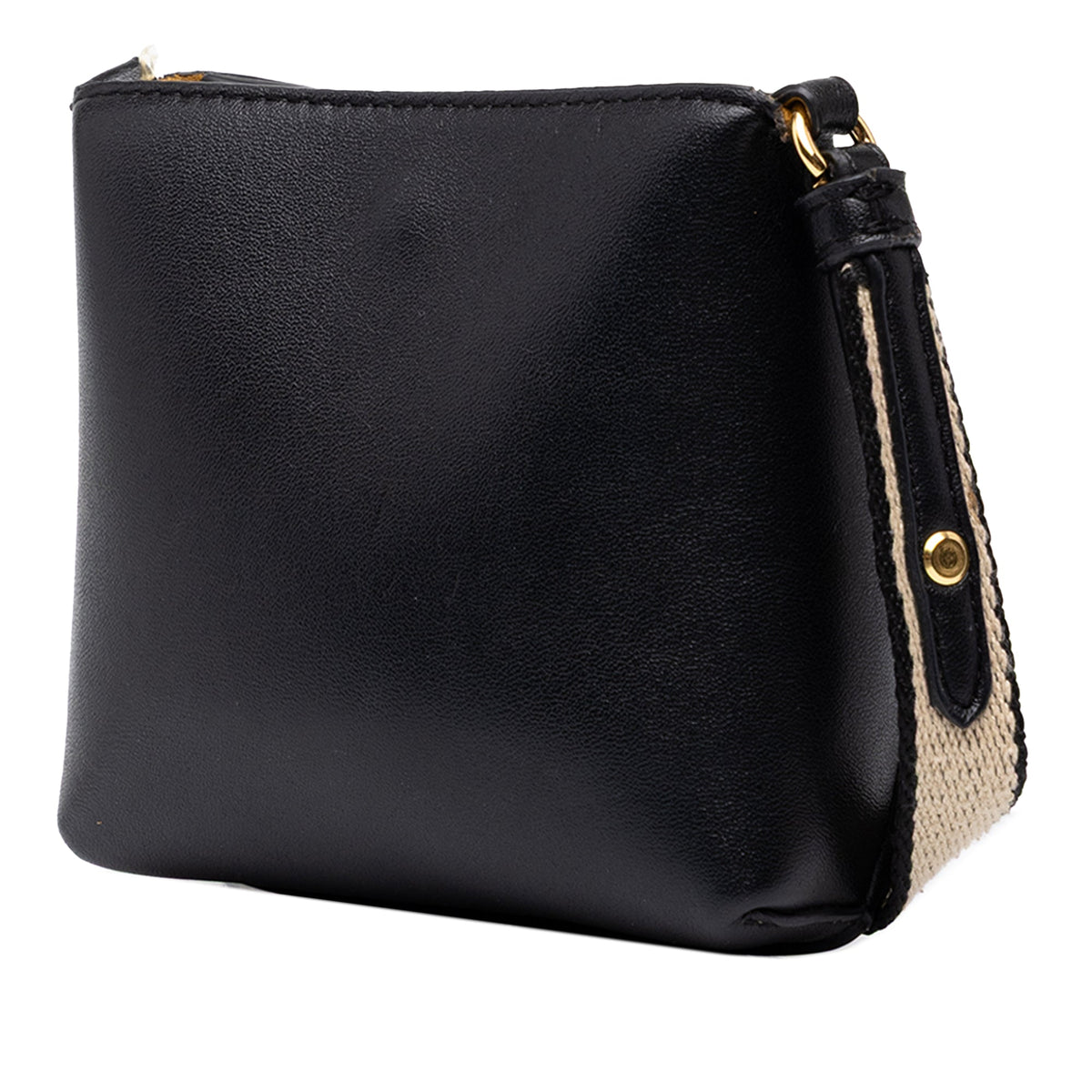 Stella McCartney Micro Faux Leather Perforated Logo Crossbody — Black