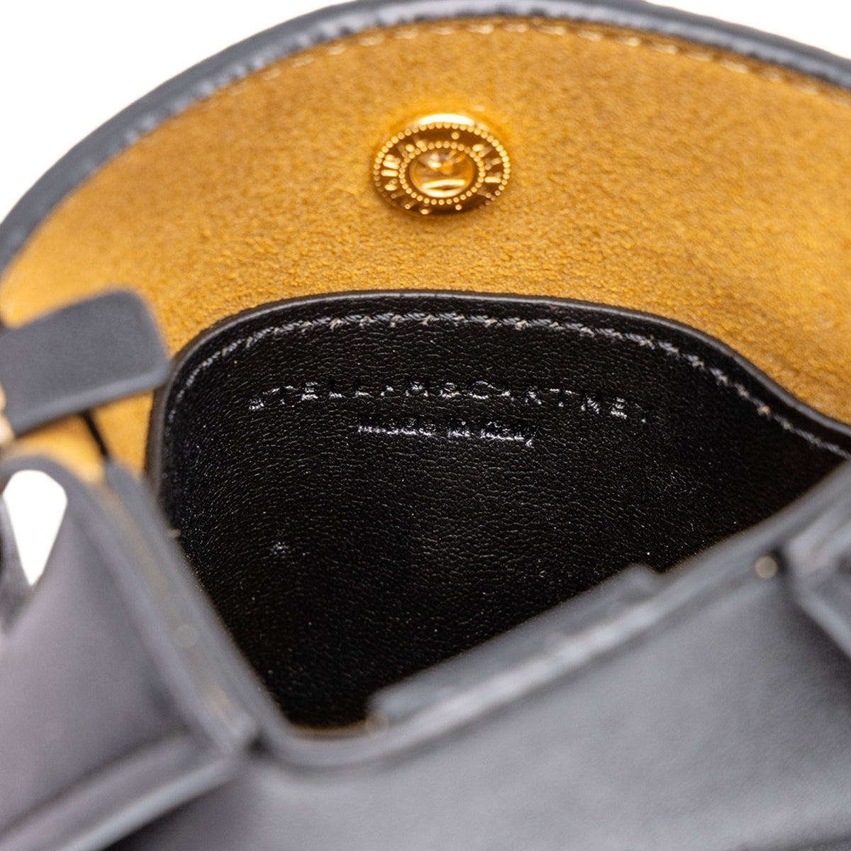Stella McCartney Micro Faux Leather Perforated Logo Crossbody — Black