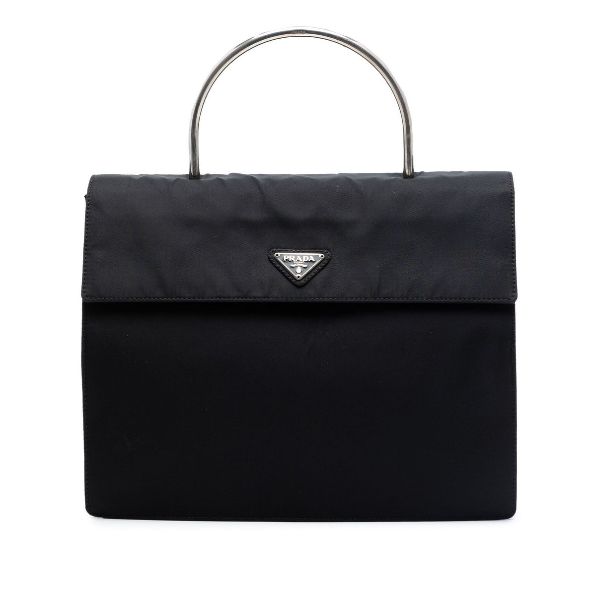 Prada Tessuto Metal Handle Bag