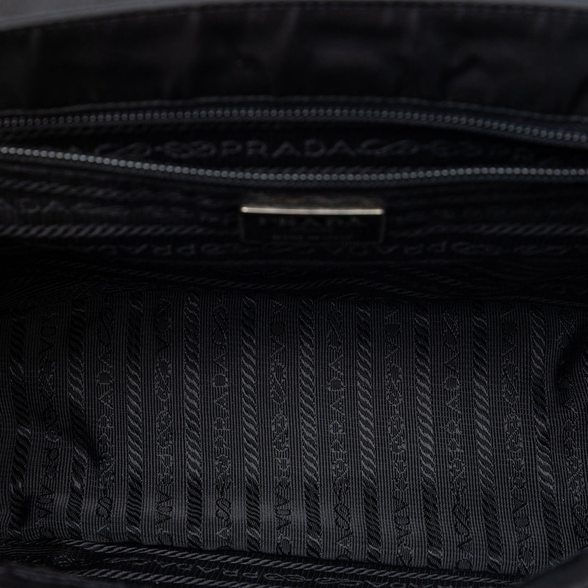 Prada Tessuto Metal Handle Bag