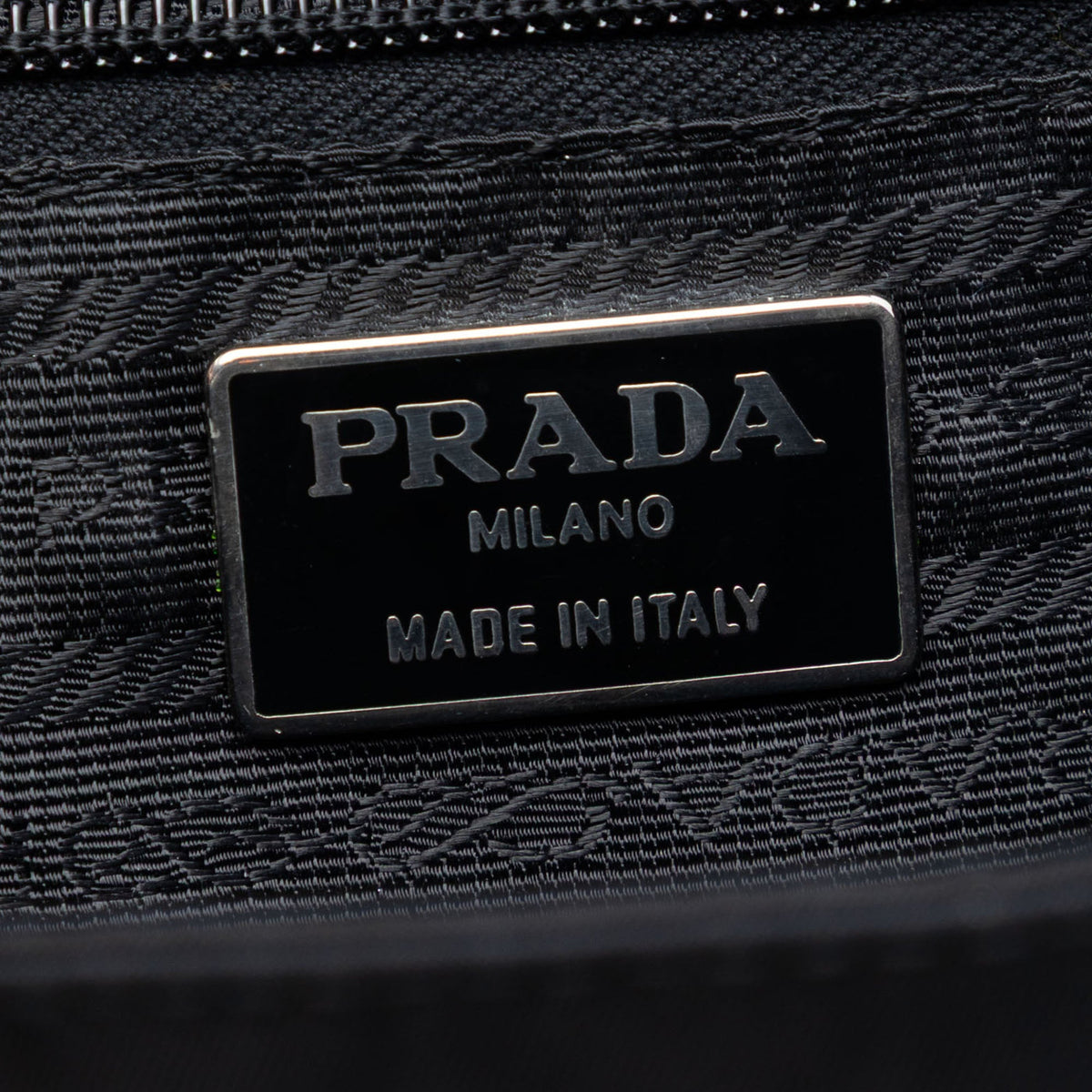 Prada Tessuto Metal Handle Bag