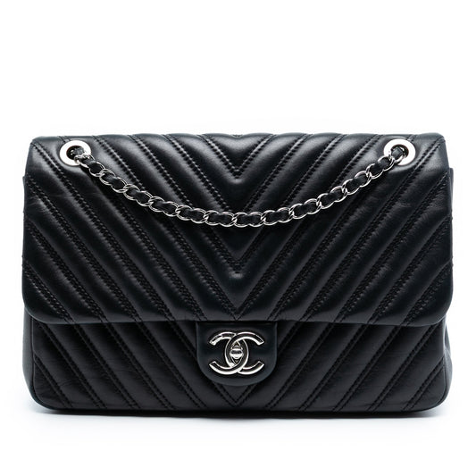 Chanel Jumbo Classic Chevron Lambskin Double Stitch Single Flap