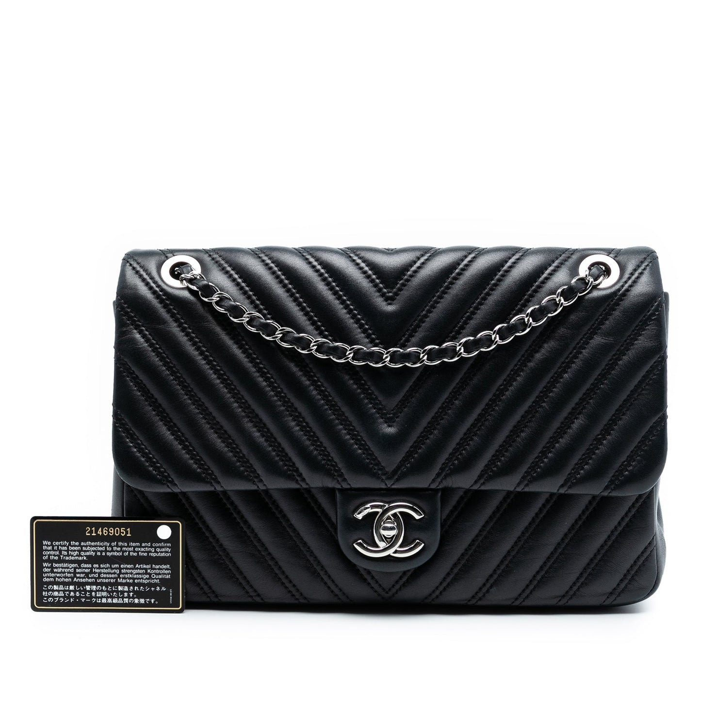 Chanel Jumbo Classic Chevron Lambskin Double Stitch Single Flap