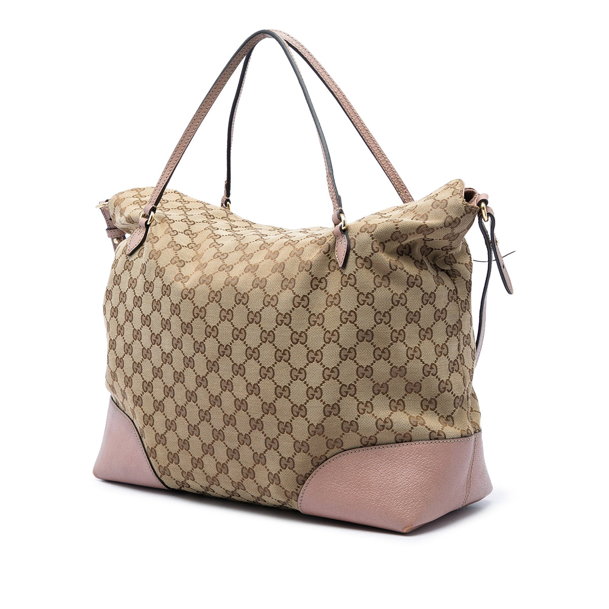 Gucci Large GG Canvas Bree Fold Over Tote — Beige