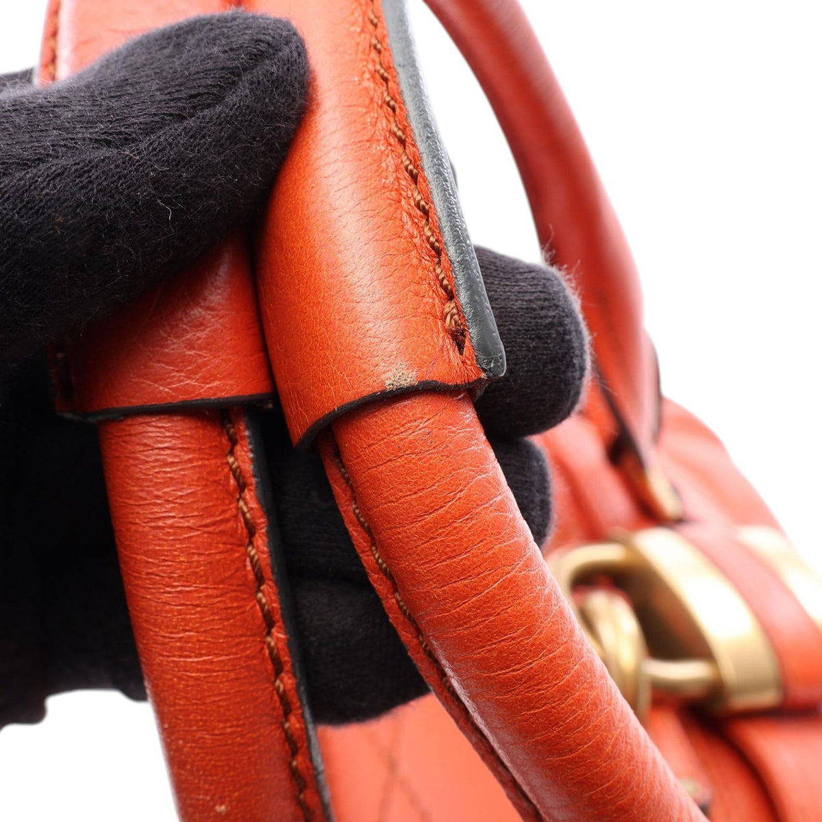 Chloé Medium Leather Paddington Handbag — Orange