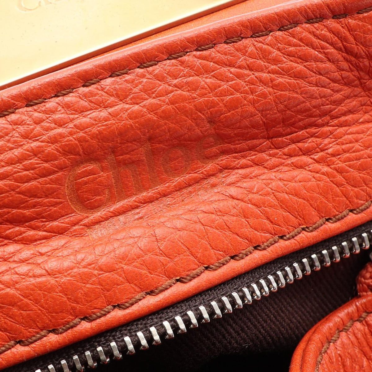 Chloé Medium Leather Paddington Handbag — Orange