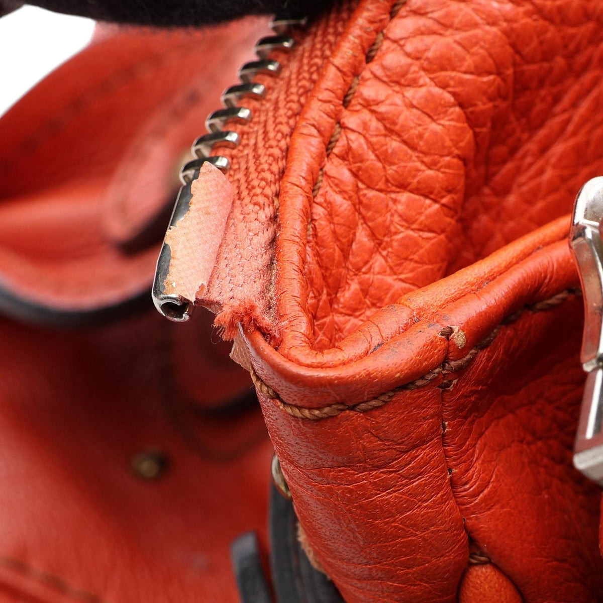 Chloé Medium Leather Paddington Handbag — Orange