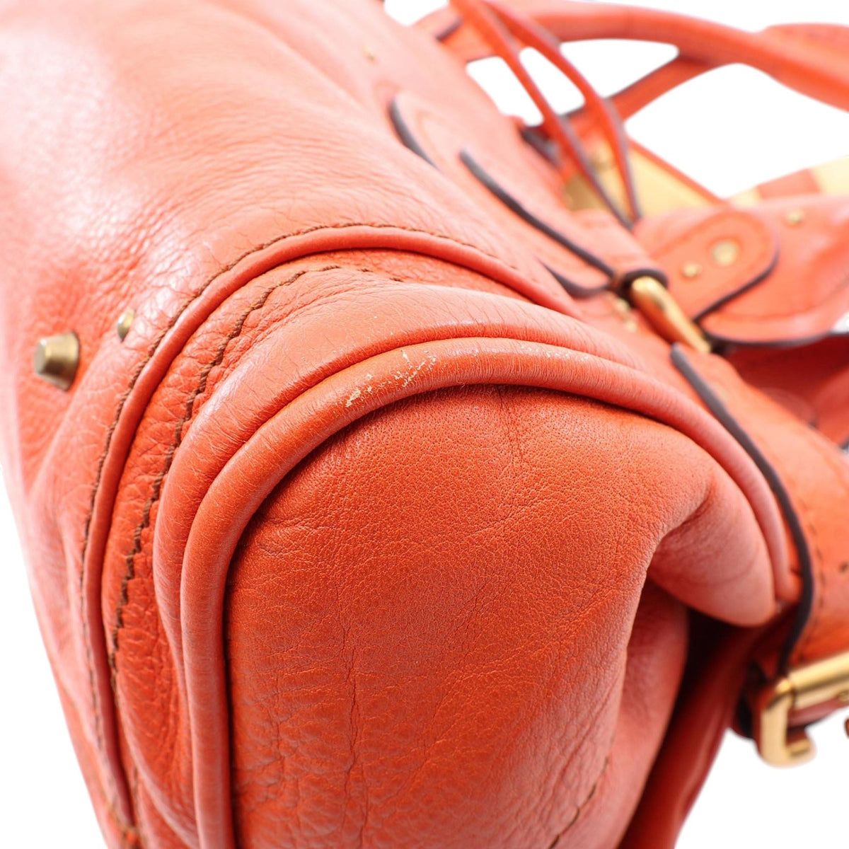 Chloé Medium Leather Paddington Handbag — Orange