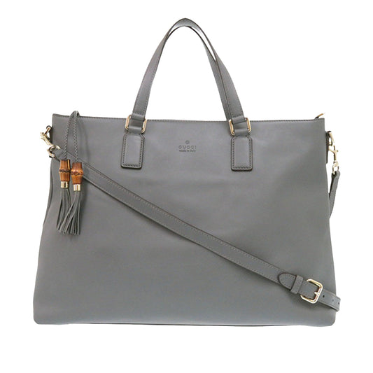 Leather Bamboo Tassel Satchel