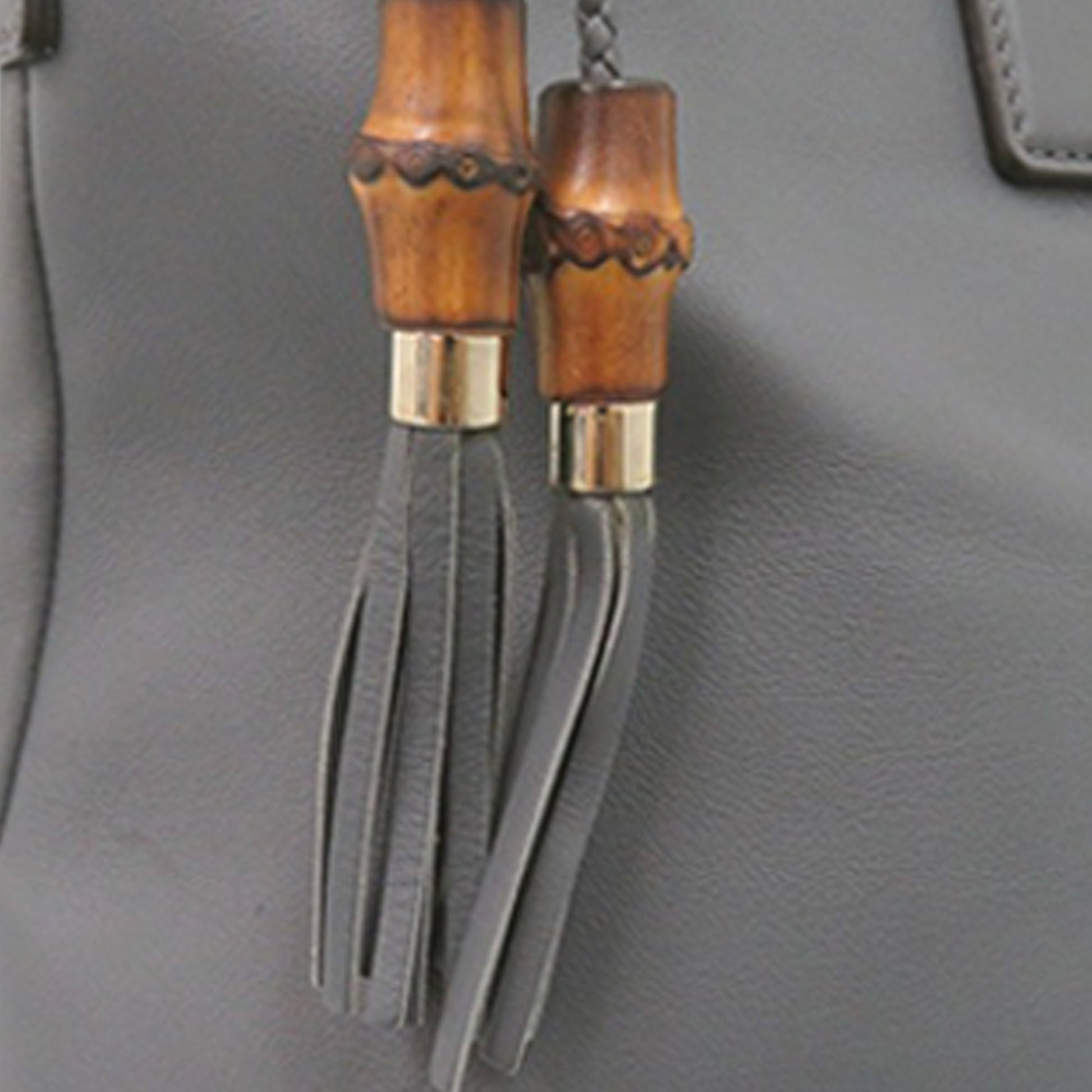 Leather Bamboo Tassel Satchel