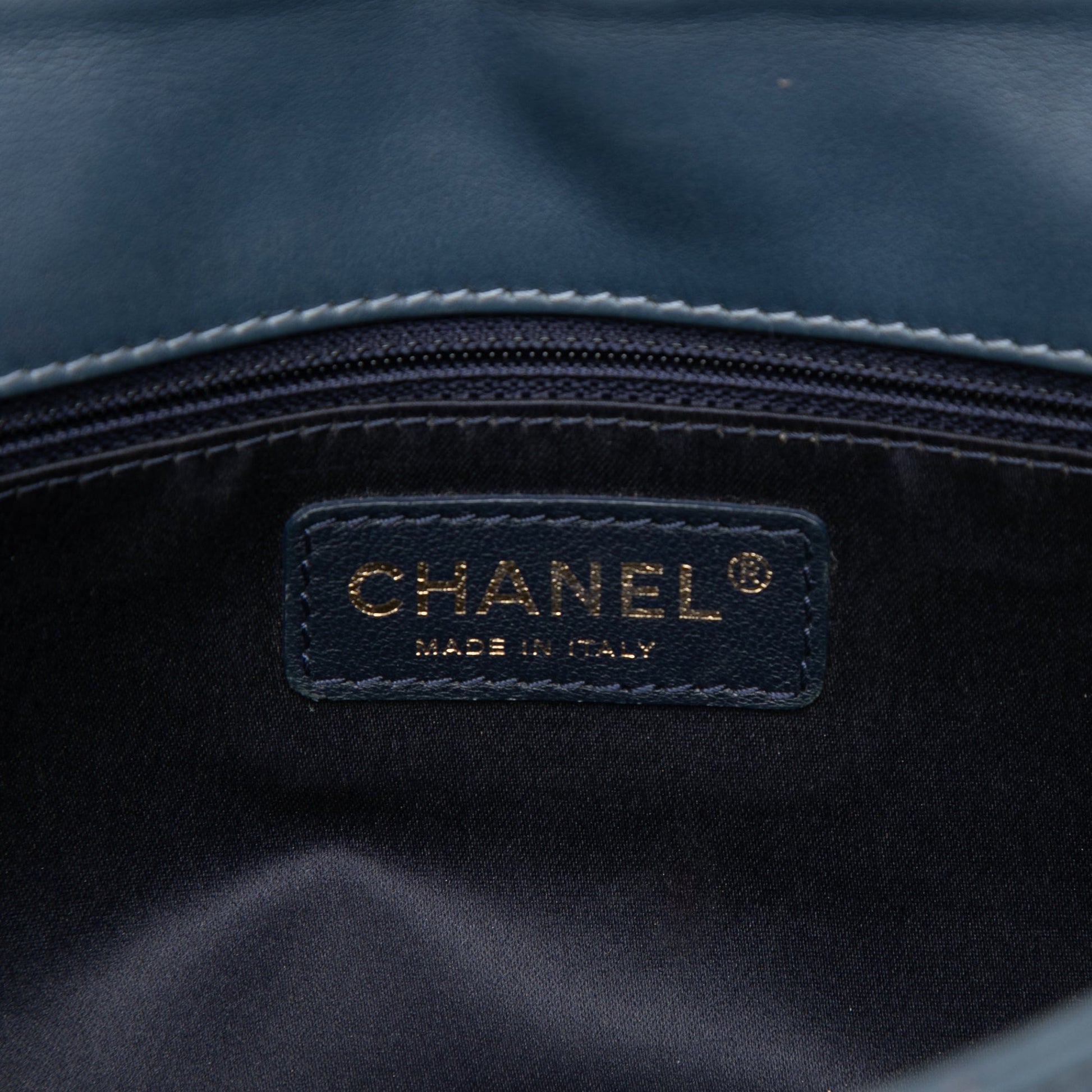 Chanel Medium Chevron Calfskin Medallion Single Flap
