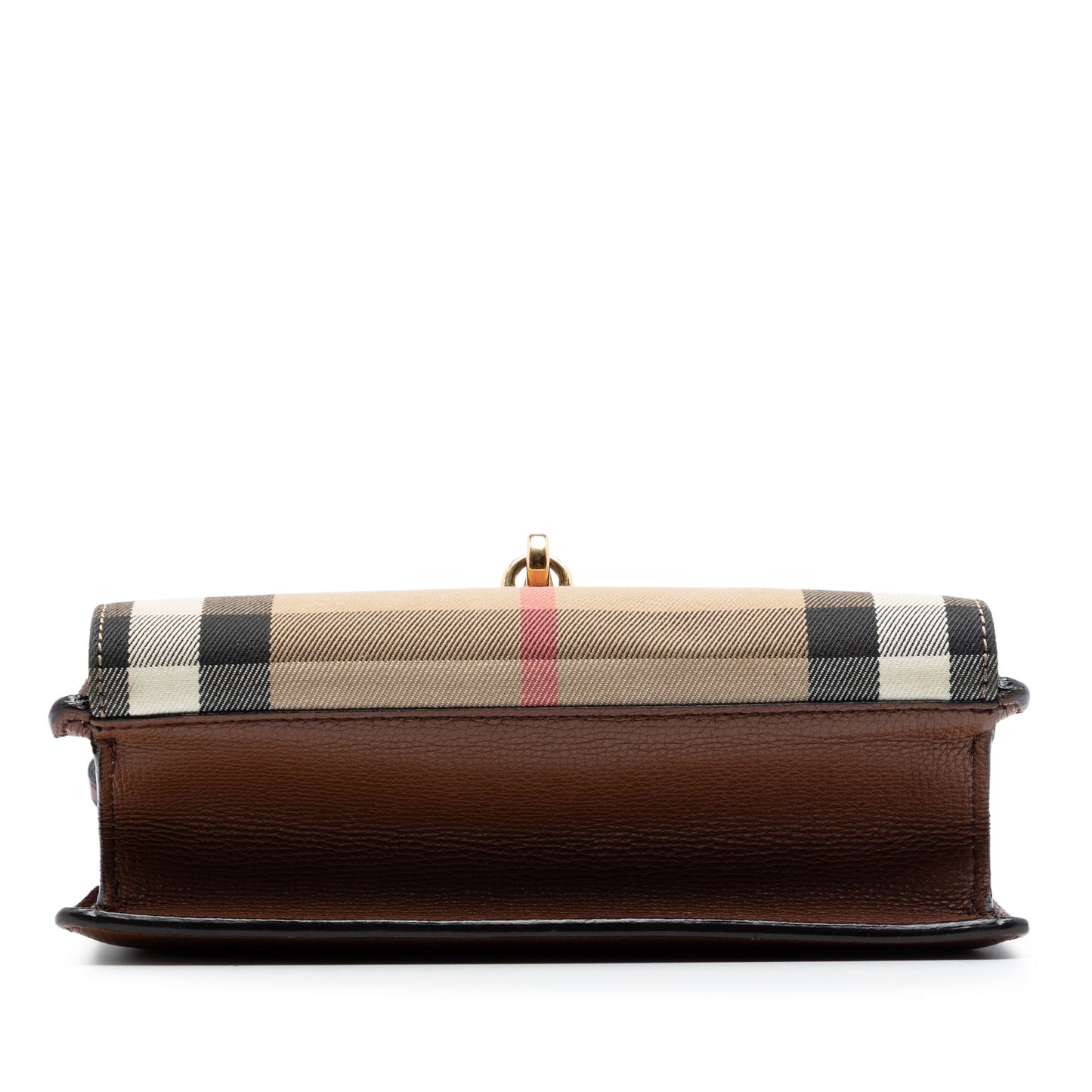 Burberry Small Leather and House Check Canvas Derby Macken Crossbody