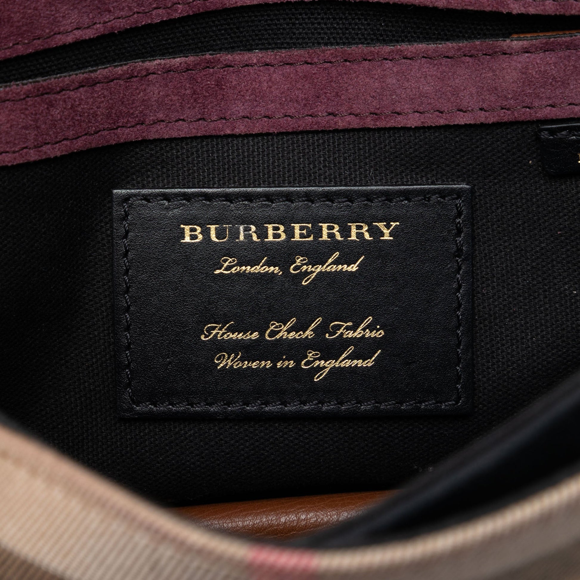 Burberry Small Leather and House Check Canvas Derby Macken Crossbody