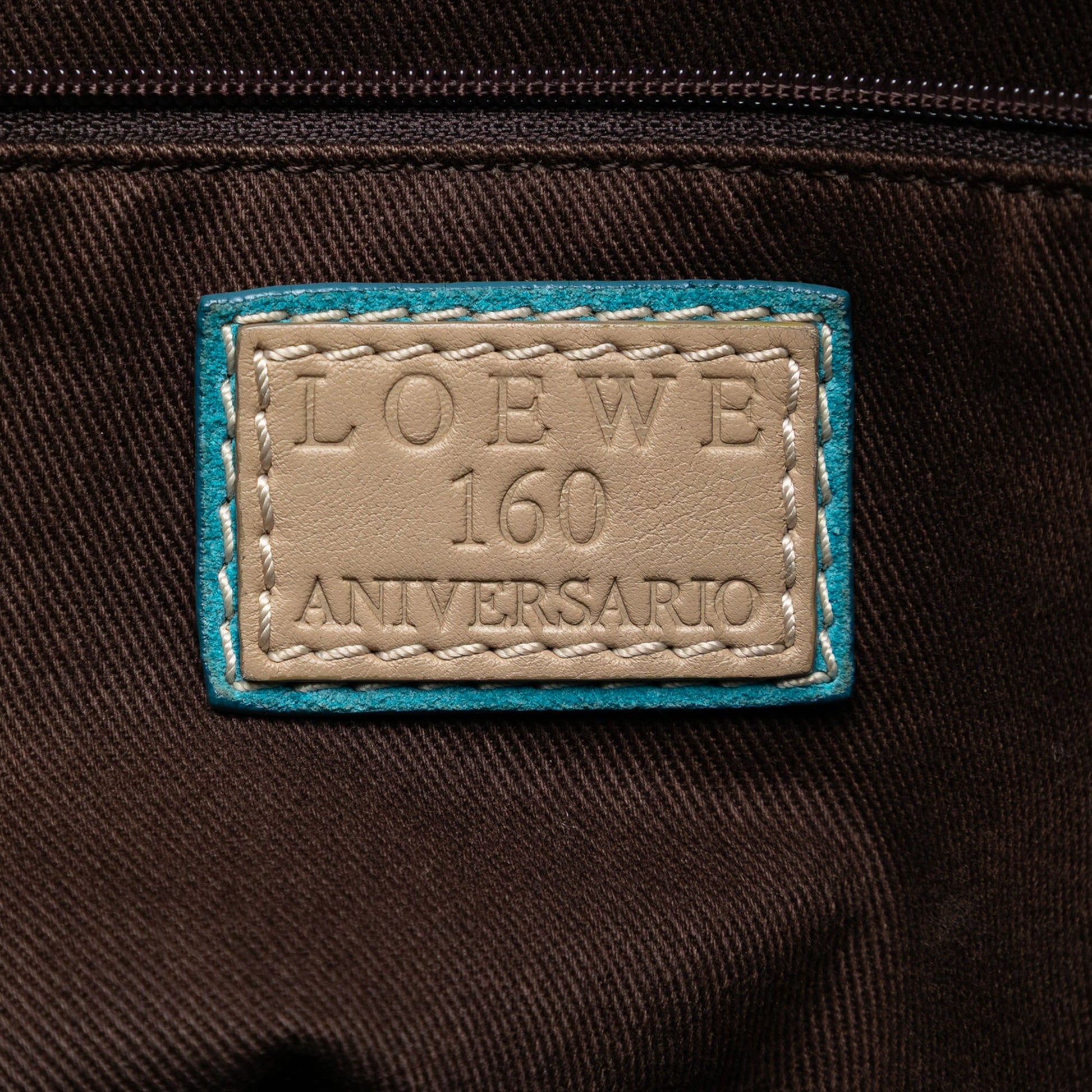 LOEWE 160th Anniversary Suede Trimmed Canvas Crossbody