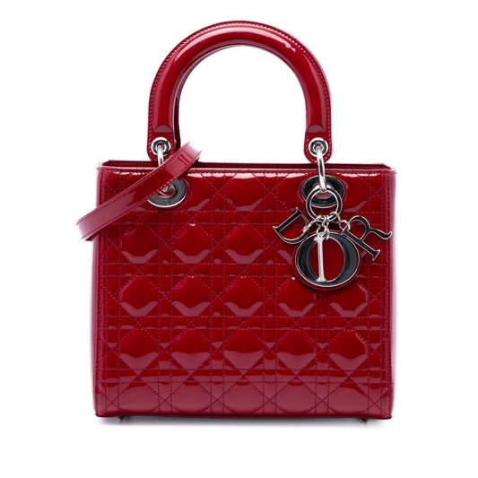 Dior Medium Patent Cannage Lady Dior