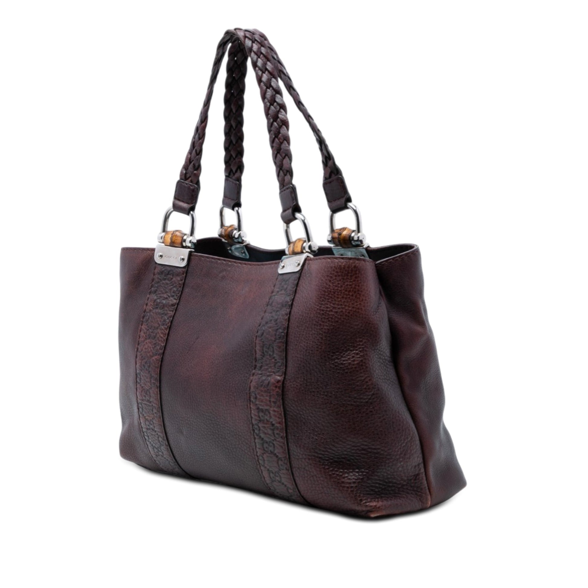 Guccissima Trimmed Leather Bamboo Libeccio Tote