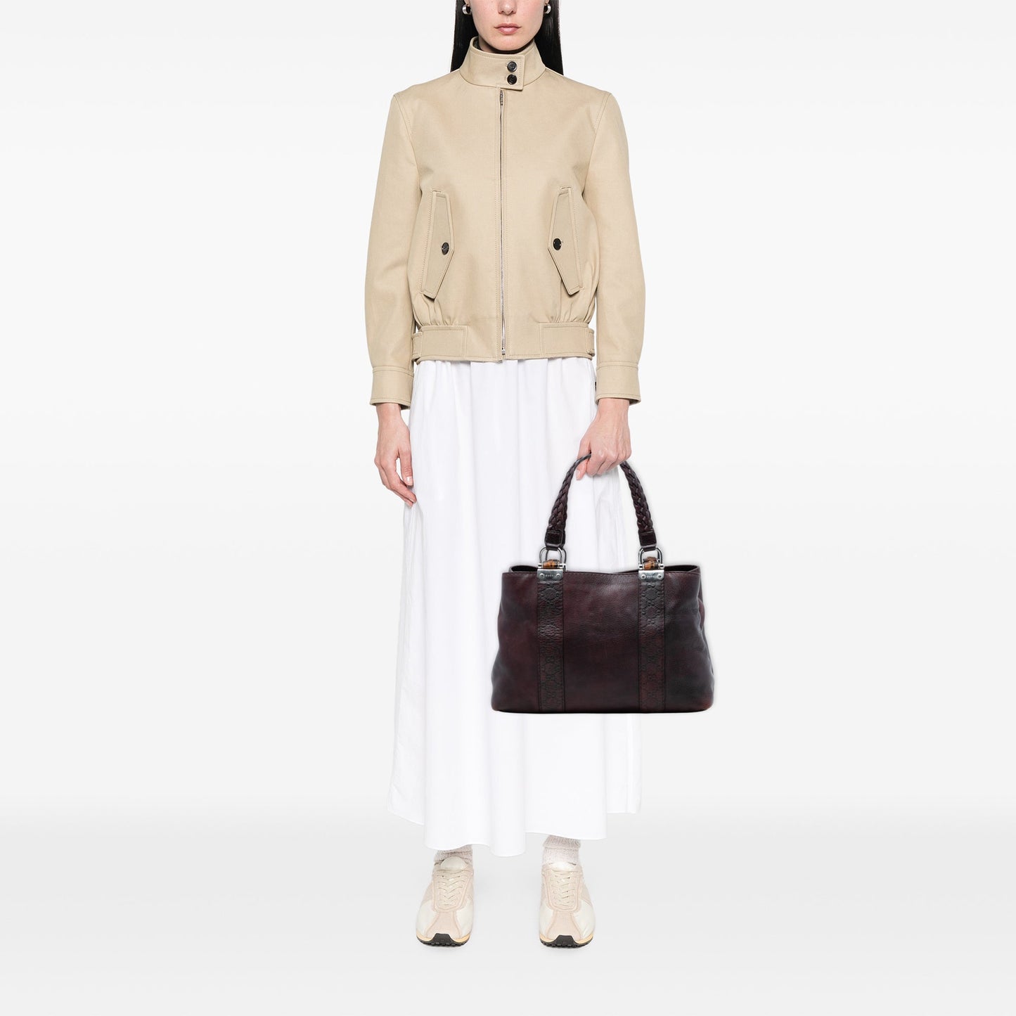 Guccissima Trimmed Leather Bamboo Libeccio Tote
