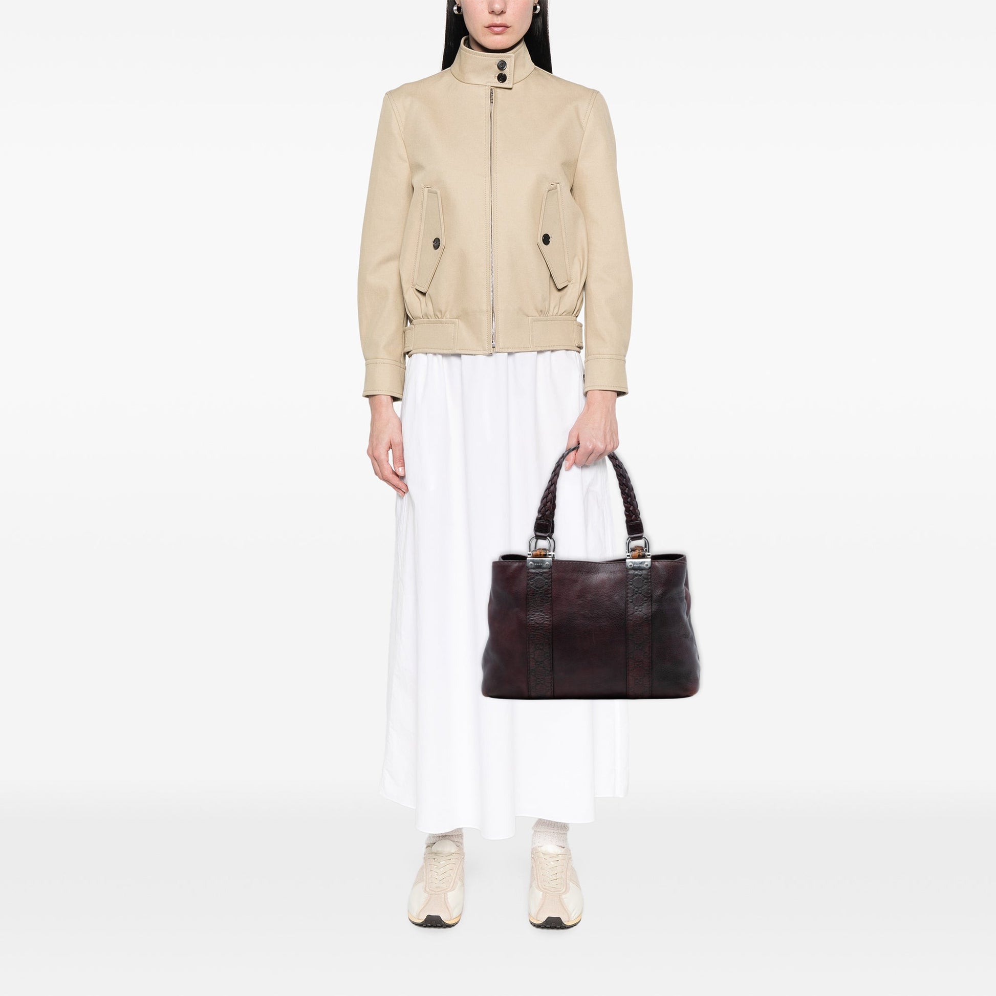 Guccissima Trimmed Leather Bamboo Libeccio Tote