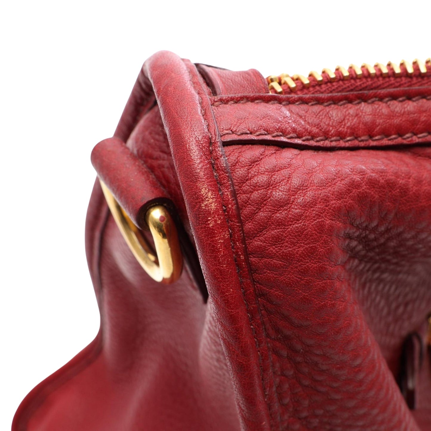 Prada Vitello Daino Zip Top Satchel