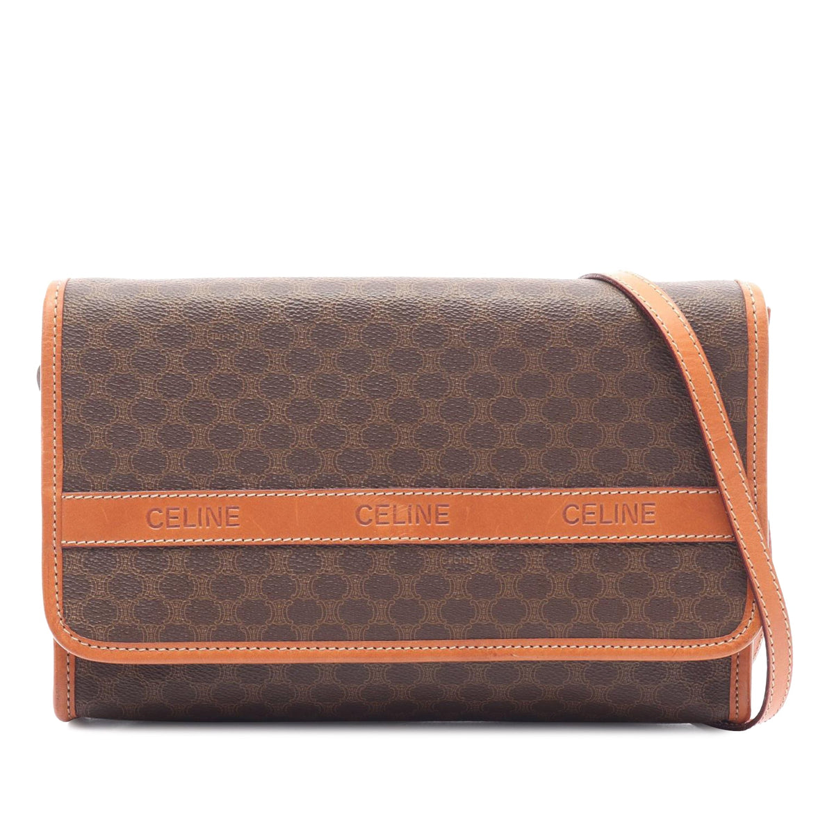 Celine Macadam Crossbody Bag — Brown
