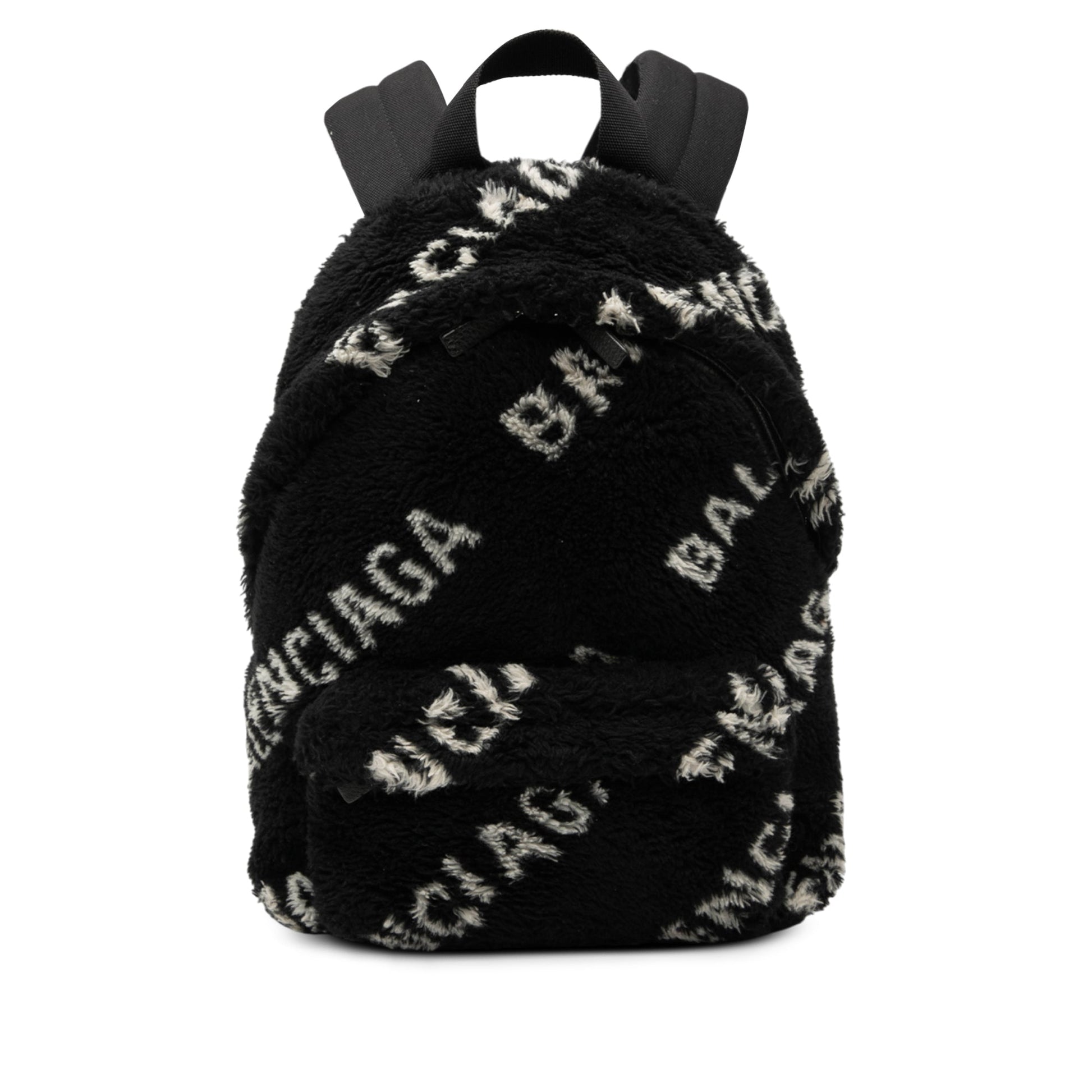 Balenciaga Small Faux Fur Diagonal Logo Everyday Backpack