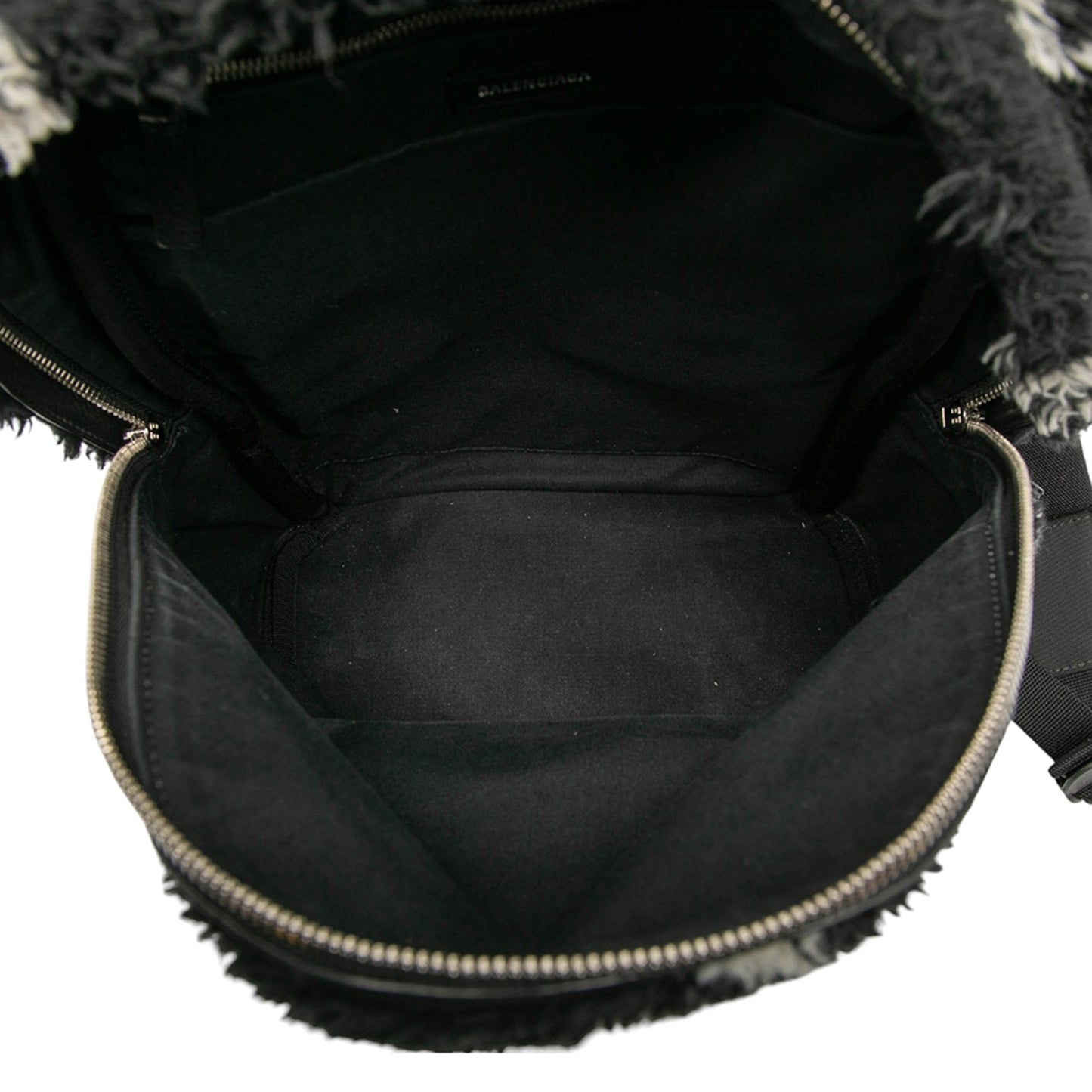 Balenciaga Small Faux Fur Diagonal Logo Everyday Backpack