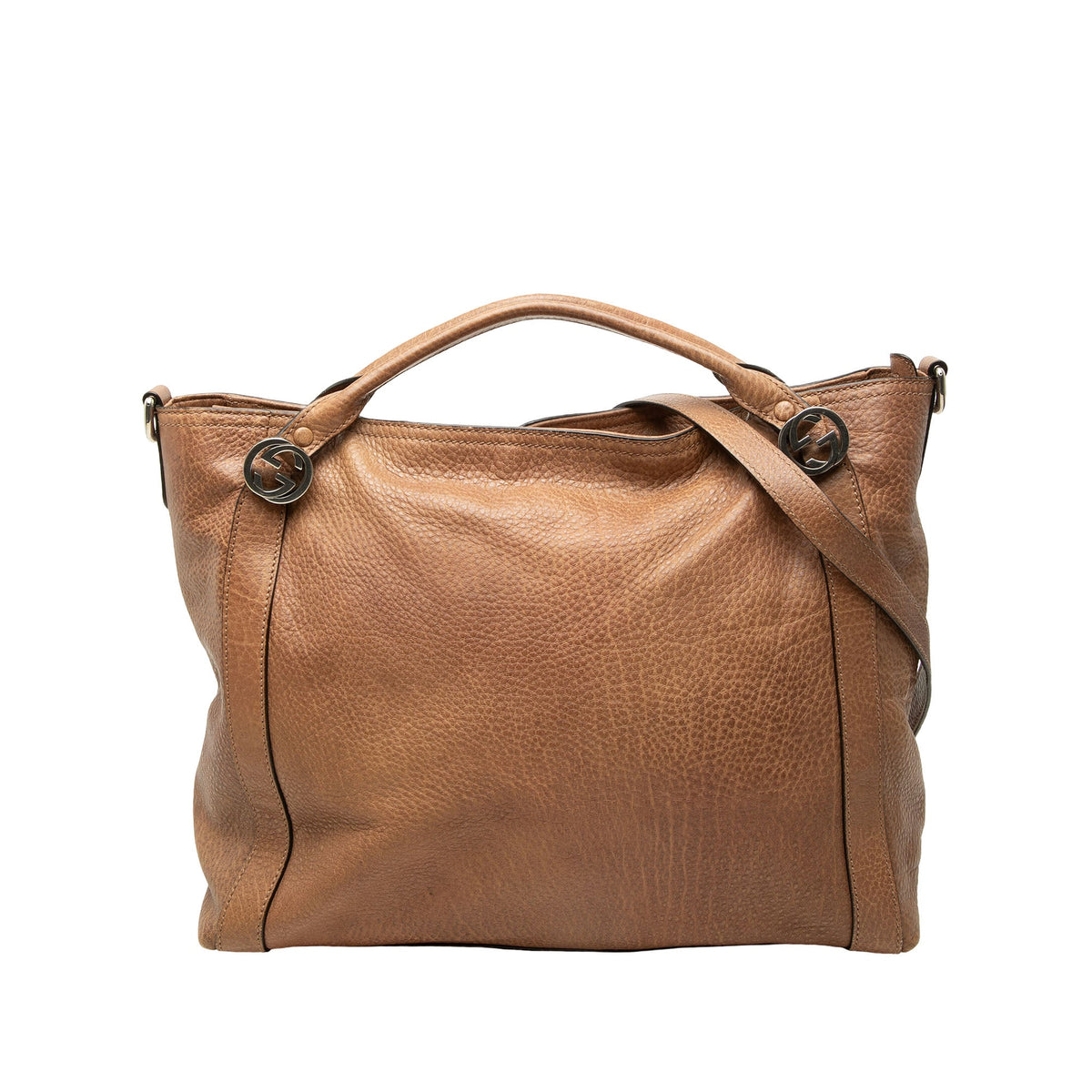 Gucci Medium Leather Miss GG Satchel — Brown