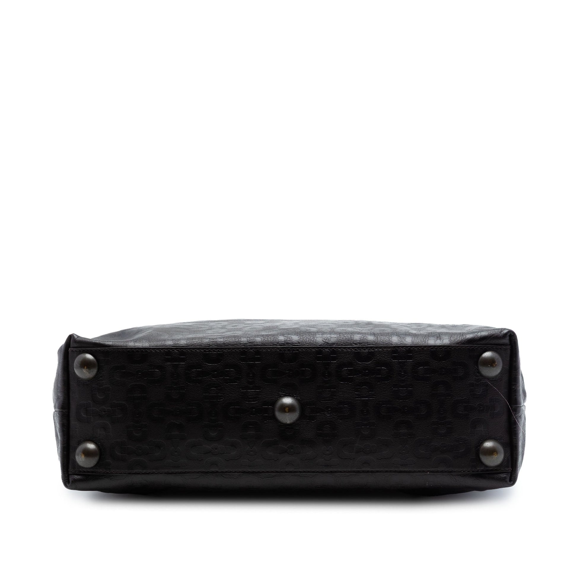 Gucci Embossed Studded Leather Horsebit Tote