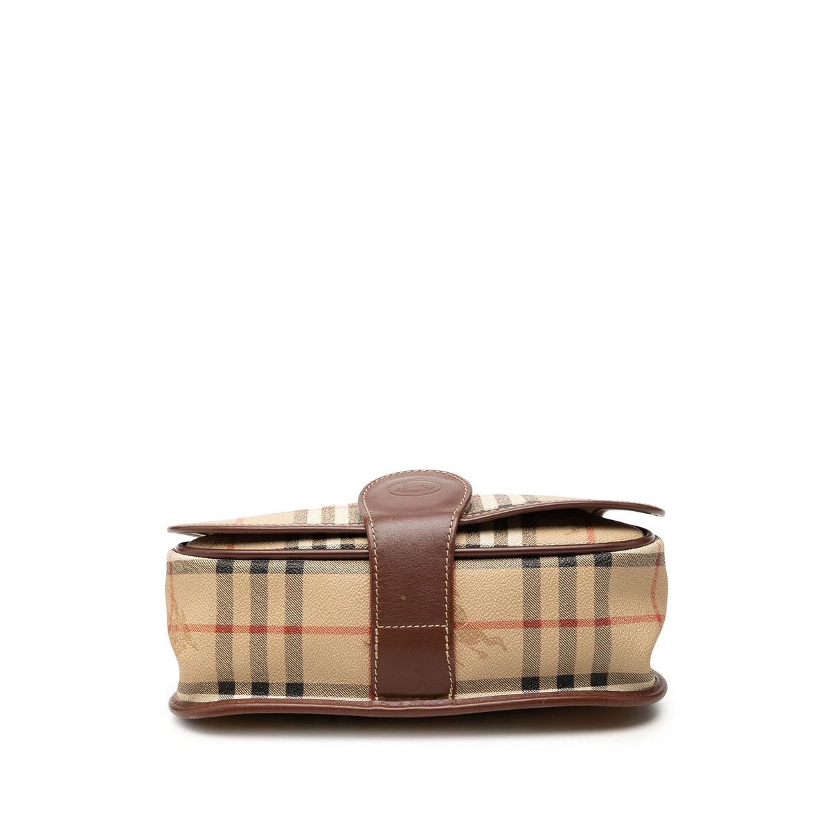 Burberry Haymarket Check Coated Canvas Crossbody — Beige