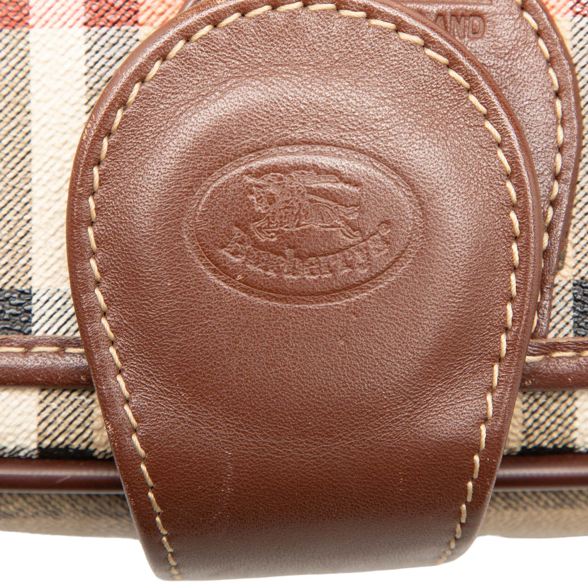 Burberry Haymarket Check Coated Canvas Crossbody — Beige