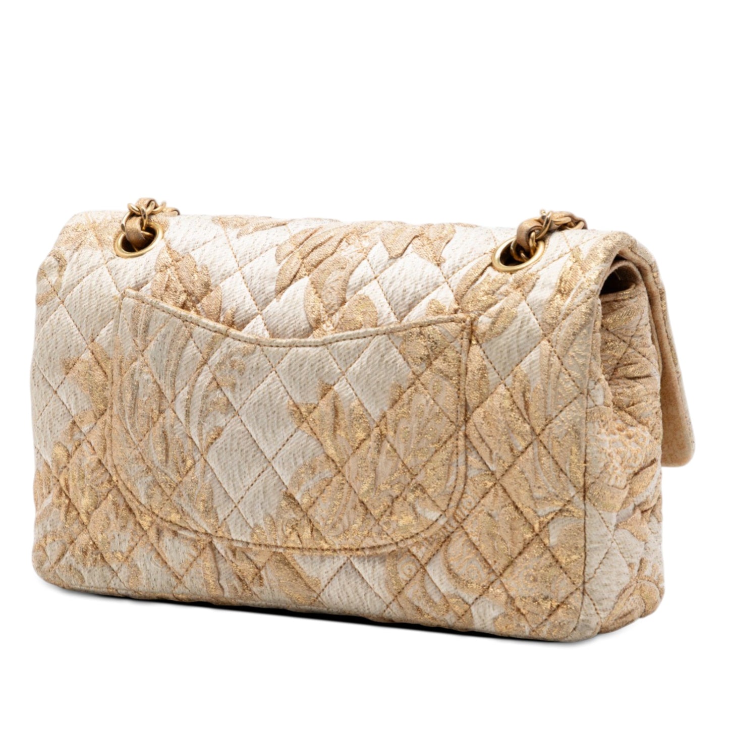 Medium Classic Embroidered Canvas Double Flap